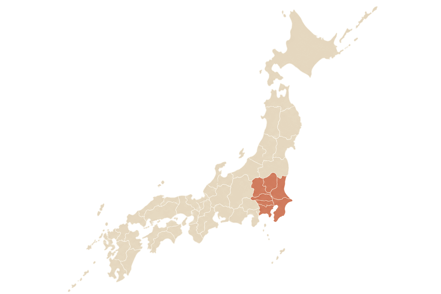 宴日和のお仕事エリア 関東1都6県