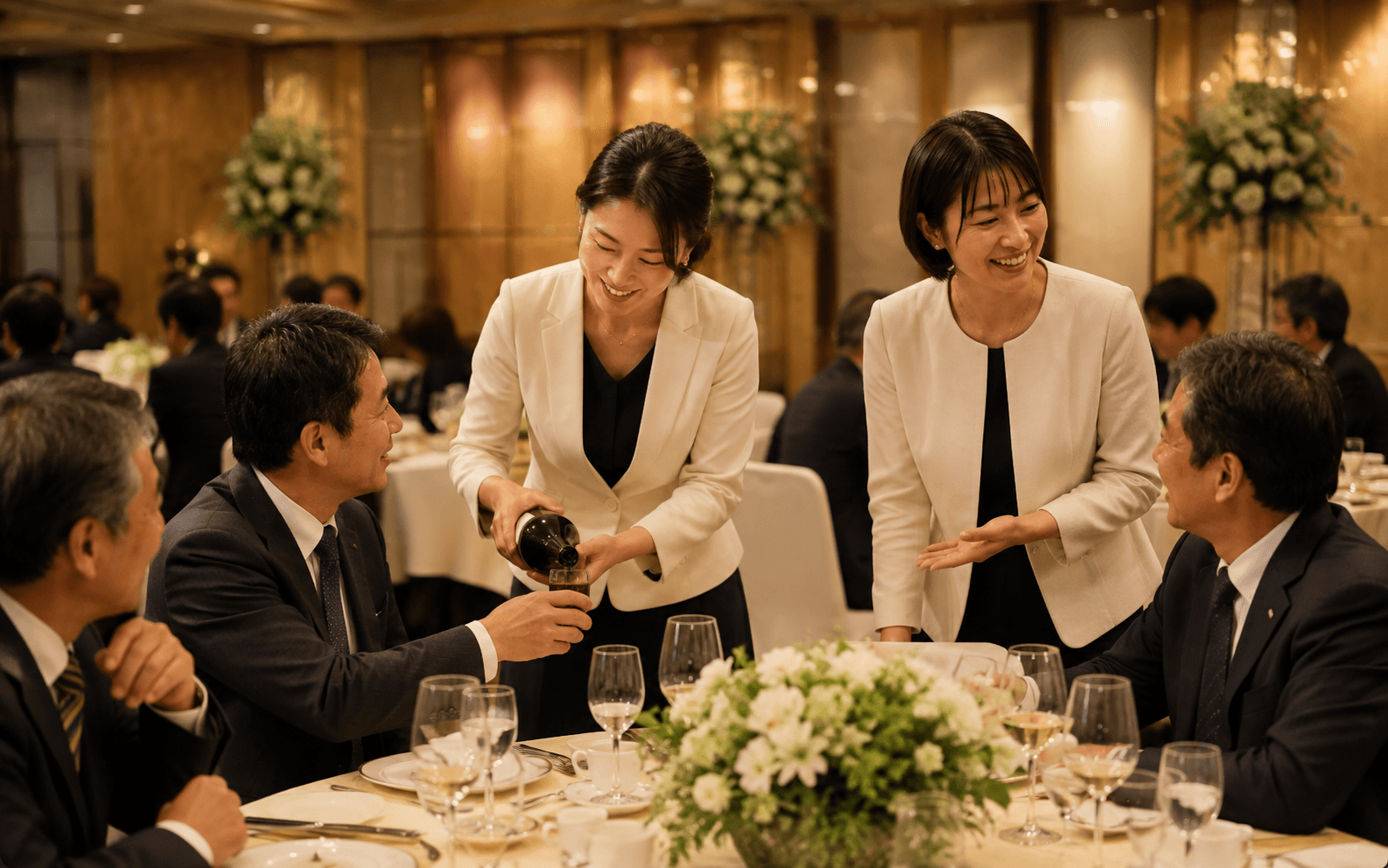 式典・祝賀会・周年行事でコンパニオンをご利用いただくイメージ